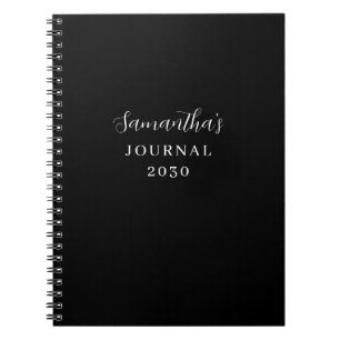 Caderno Espiral Diário preto personalizado