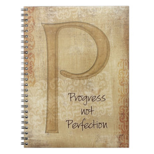 Caderno Espiral Diário Progresso Não Perfeição