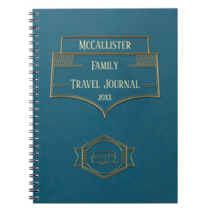 Caderno Espiral Diário retro do viagem do campista do rv