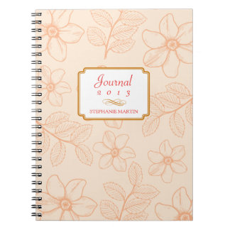 Caderno Espiral Diário romântico personalizado de jardim de primav