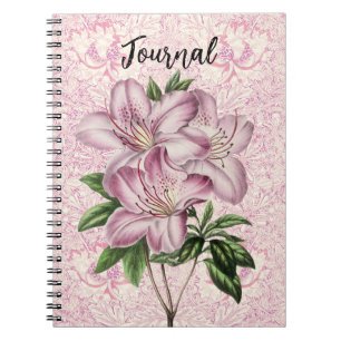 Caderno Espiral Diário Rosa Lily Bunch Mauve Style Vintage