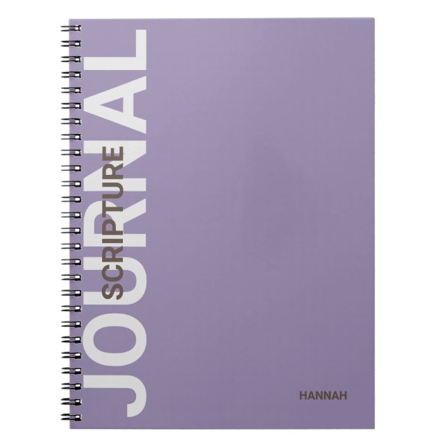 Caderno Espiral Diário Roxo Personalizado da Escritura Cristã (Frente)