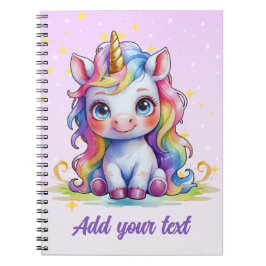 Caderno Espiral Diário Unicorn lavanda - Personalizado