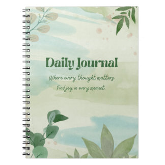 Caderno Espiral Diário Verde Aestético Diário - Motivação e Estadi
