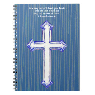 Caderno Espiral Diário Verso da Bíblia de Fé Azul