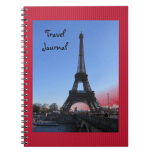 Caderno Espiral Diário Viagem de torre Eiffel