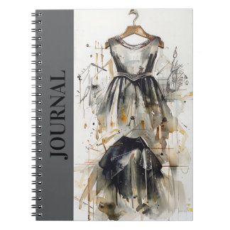 Caderno Espiral Diário Vintage Little Black Dress (LBD) Arte Diári