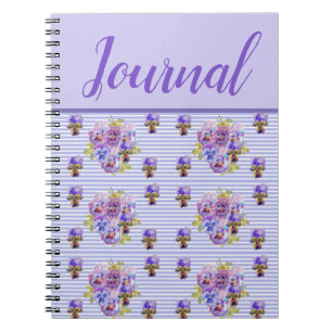 Caderno Espiral Diário Viola Purple Vintage Flor