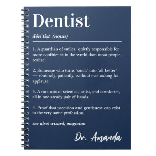 Caderno Espiral Dicionário Personalizado de Dentista Definição Azu