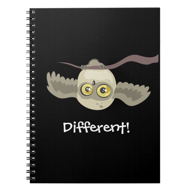 Caderno Espiral Diferente! Coruja para Baixo!~notebook (Frente)