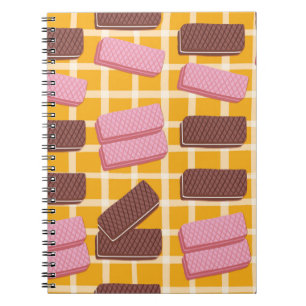 Caderno Espiral Diferentes wafers aromatizadas de fundo sem costur
