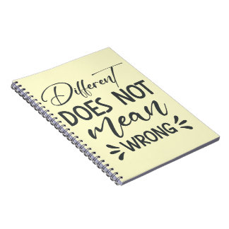 Caderno Espiral Different Does Not Mean Wrong