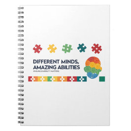 Caderno Espiral Different Minds Amazing Abilities Awareness Art