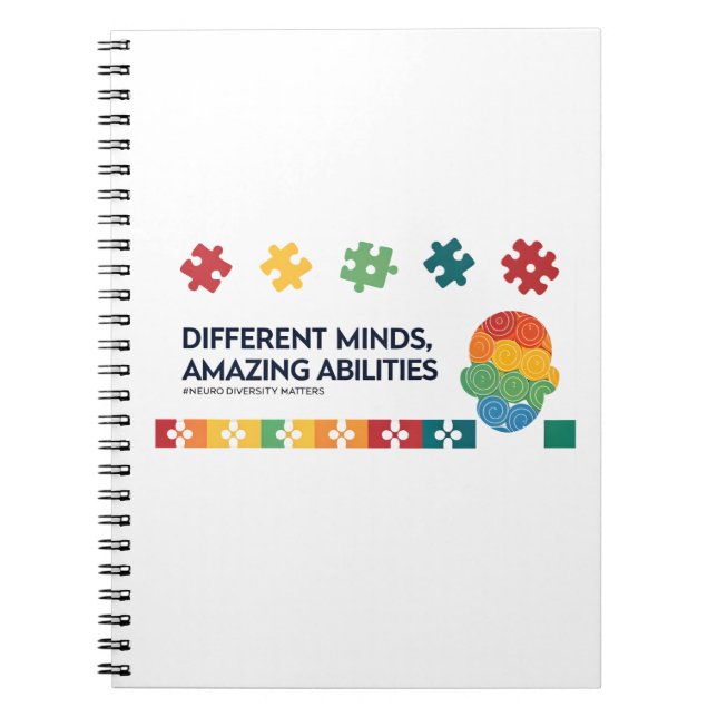Caderno Espiral Different Minds Amazing Abilities Awareness Art (Frente)