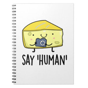 Caderno Espiral Diga Humano Fotógrafo de Queijo Engraçado Piada