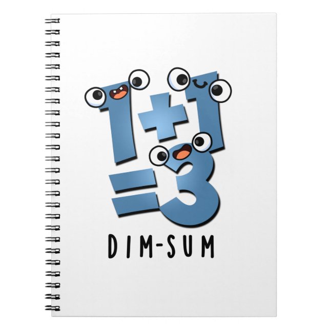 Caderno Espiral Dim Sum Matemática Divertida Comida Trocadilho  (Frente)