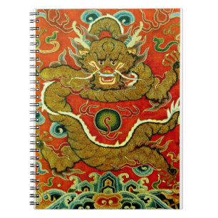 Caderno Espiral Dinastia de Qing chinesa do bordado do dragão