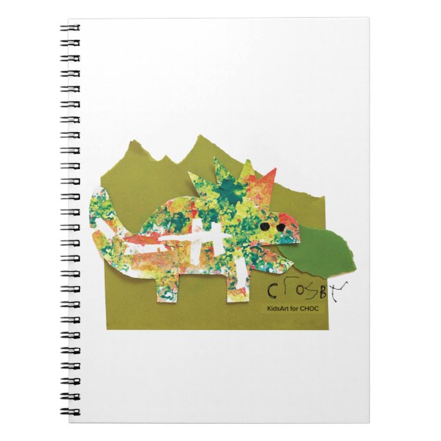 Caderno Espiral  Dino Rugido - Arte Infantil para o CHOC (Frente)