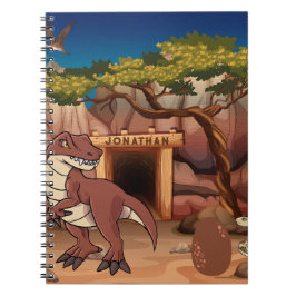 Caderno Espiral Dinossauro Legal Personalizado desenho animado par