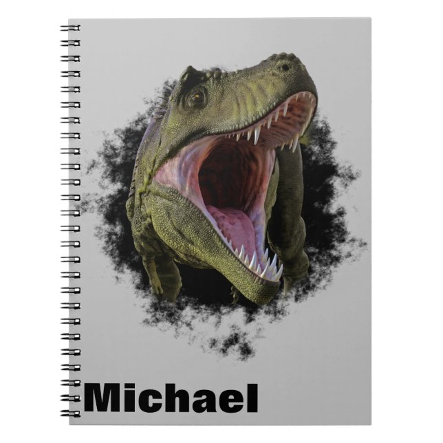 Caderno Espiral Dinossauro Personalizado Tyrannosaurus Hole (Frente)
