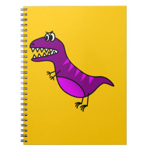Caderno Espiral Dinossauro roxo, bravo e bonito