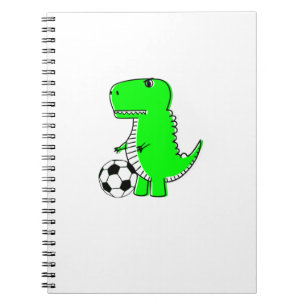 Caderno Espiral Dinossauro Verde Adora Futebol