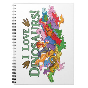 Caderno Espiral Dinossauros bonitos e coloridos