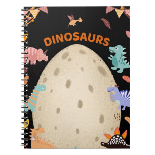 Caderno Espiral Dinossauros de Aquarela Adoráveis com Ovo Dino Gra