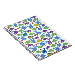 Caderno Espiral Dinossauros de Cartoon Bonitos