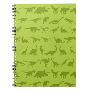 Caderno Espiral Dinossauros verdes e bonitos para rapazes