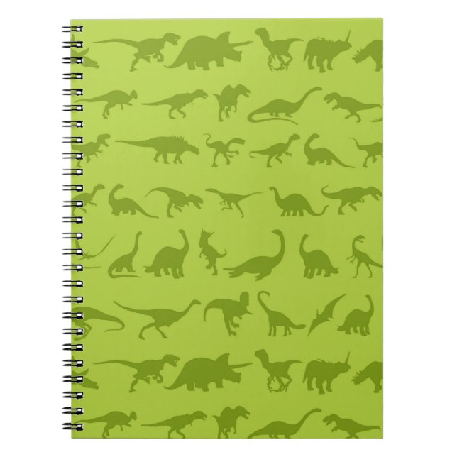 Caderno Espiral Dinossauros verdes e bonitos para rapazes (Frente)