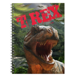 Caderno Espiral Dinossauros Vermelhos Modernos do T Rex