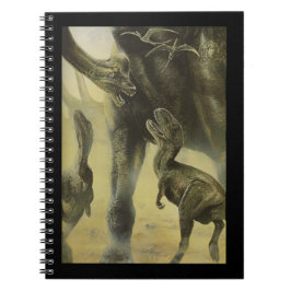 Caderno Espiral Dinossauros Vintage, Torvosaurus e Brachiosaurus