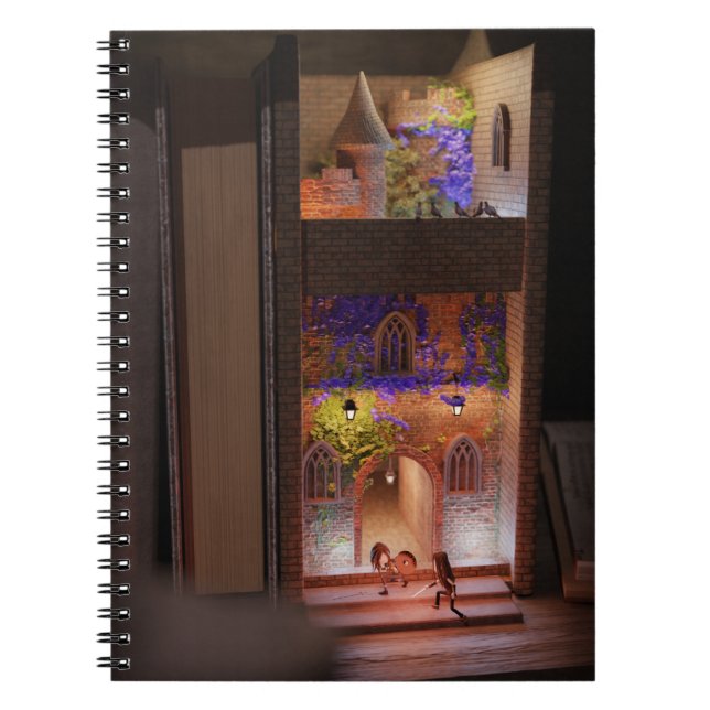 Caderno Espiral Diorama do livro miniatura - luta das espadas (Frente)