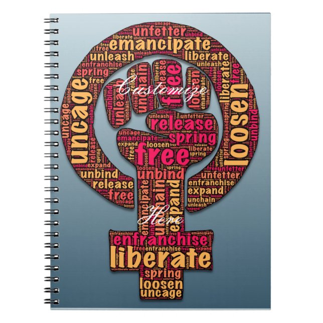 Caderno Espiral direitos das mulheres punho levantado 2017 (Frente)