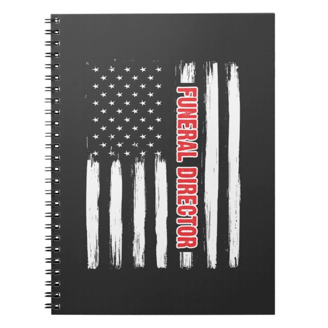 Caderno Espiral Diretor do Funeral Americano Orud Morticista Bande (Frente)