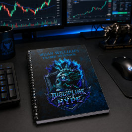 Caderno Espiral Disciplina Sobre Hype Blue Grunge Bitcoin