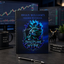 Caderno Espiral Disciplina Sobre Hype Brilho Azul Bitcoin Cripto 