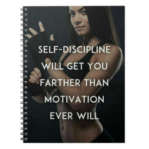 Caderno Espiral Disciplina vs Motivação - Inspiração Gym feminino