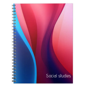 Caderno Espiral disciplinas da abstrato azul-escura