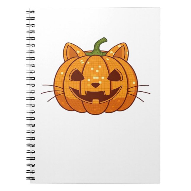 Caderno Espiral Disco Cat Jack o'Lantern Classic T-Shirt (Frente)