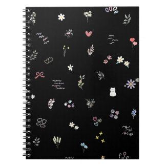 Caderno Espiral Dispersão Celestial: Um Delicado Jardim Noturno