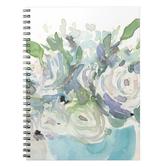 Caderno Espiral Disposição de primavera - Buquê de Aquarela (Frente)