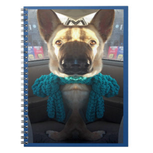 Caderno Espiral Distorção espelhada do German shepherd