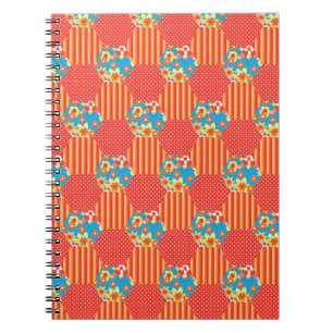 Caderno Espiral Ditsy Floral, Stripes, Bolinhas