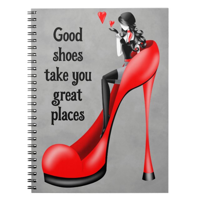 Caderno Espiral Diva da Moda em Stiletto (Frente)