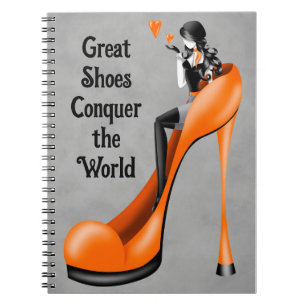 Caderno Espiral Divã da Moda em Stiletto laranja