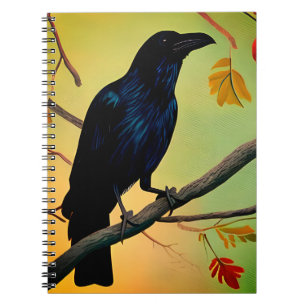 Caderno Espiral Diversão Deliciosa, Raven Emitido Na Ramificação