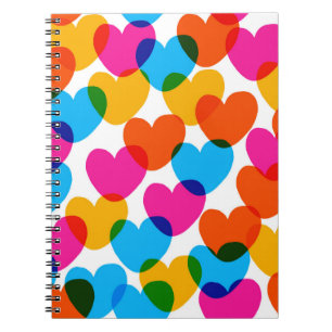 Caderno Espiral Diversão perfeita da vintage ama fundo cardíaco na