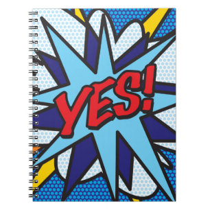 Caderno Espiral Diversão Sim Retro Quadrinhos Pop Art